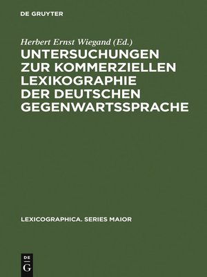 cover image of Untersuchungen zur kommerziellen Lexikographie der deutschen Gegenwartssprache. Band 2